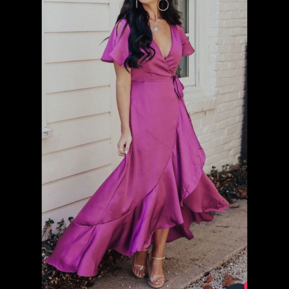 Magenta Wrap Dress